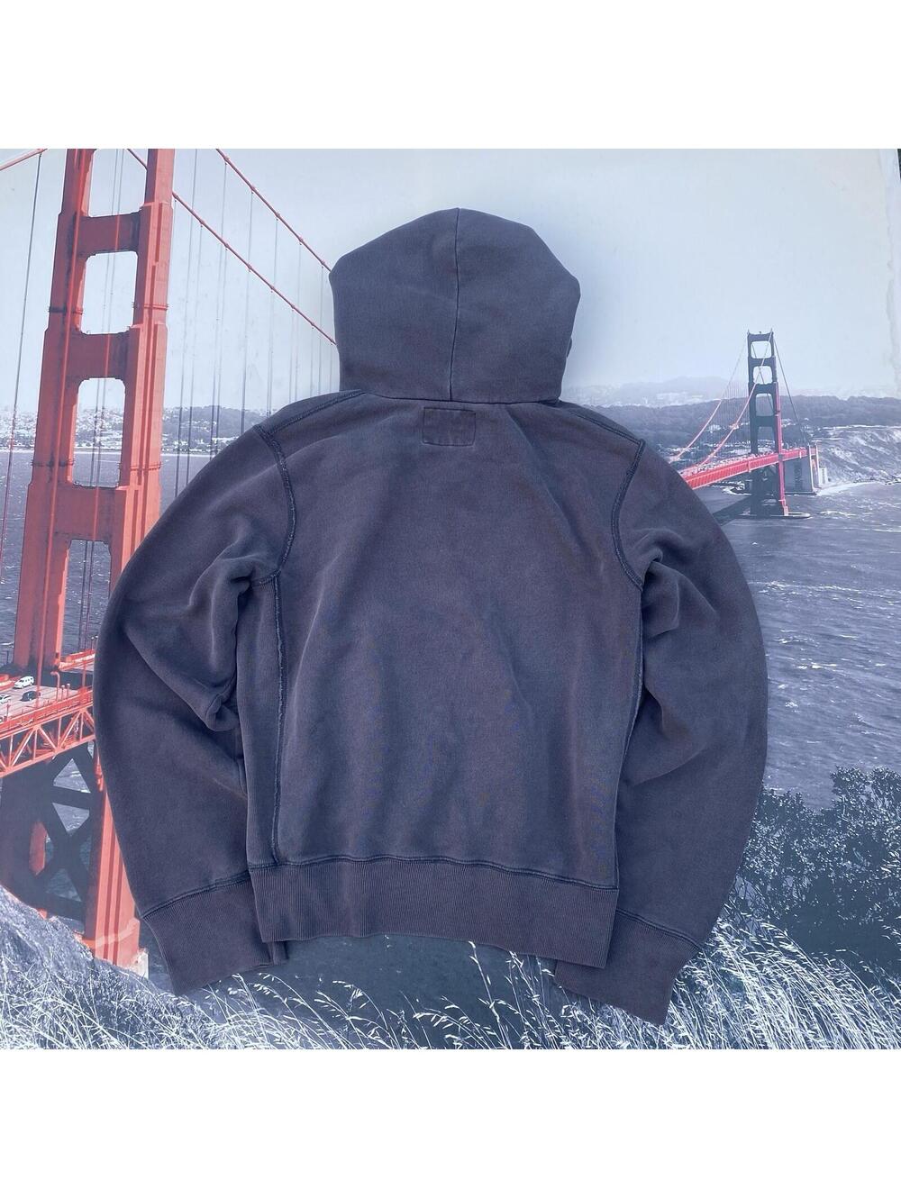 Vintage Abercrombie & Fitch Hoodie Men's M Faded Navy Blue Sweatshirt Skate Y2K - Picture 4 of 5